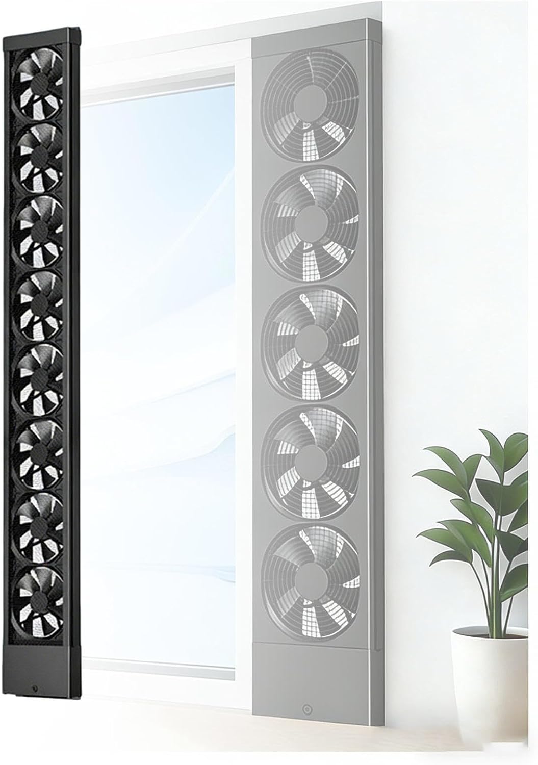 Window Exhaust Fan for Sliding Windows, Adjustable Speed Window Vent Fan, Window Exhaust Fan for Bathroom No Need to Drill Holes embedDed Installation,45.28-47.24in(115-120cm)