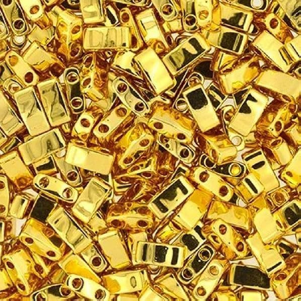 Half Tila 5 x 2.3 mm Miyuki 2-Hole Beads, Dark Bronze (HTL0457), Glass, Japan (50 Grams)