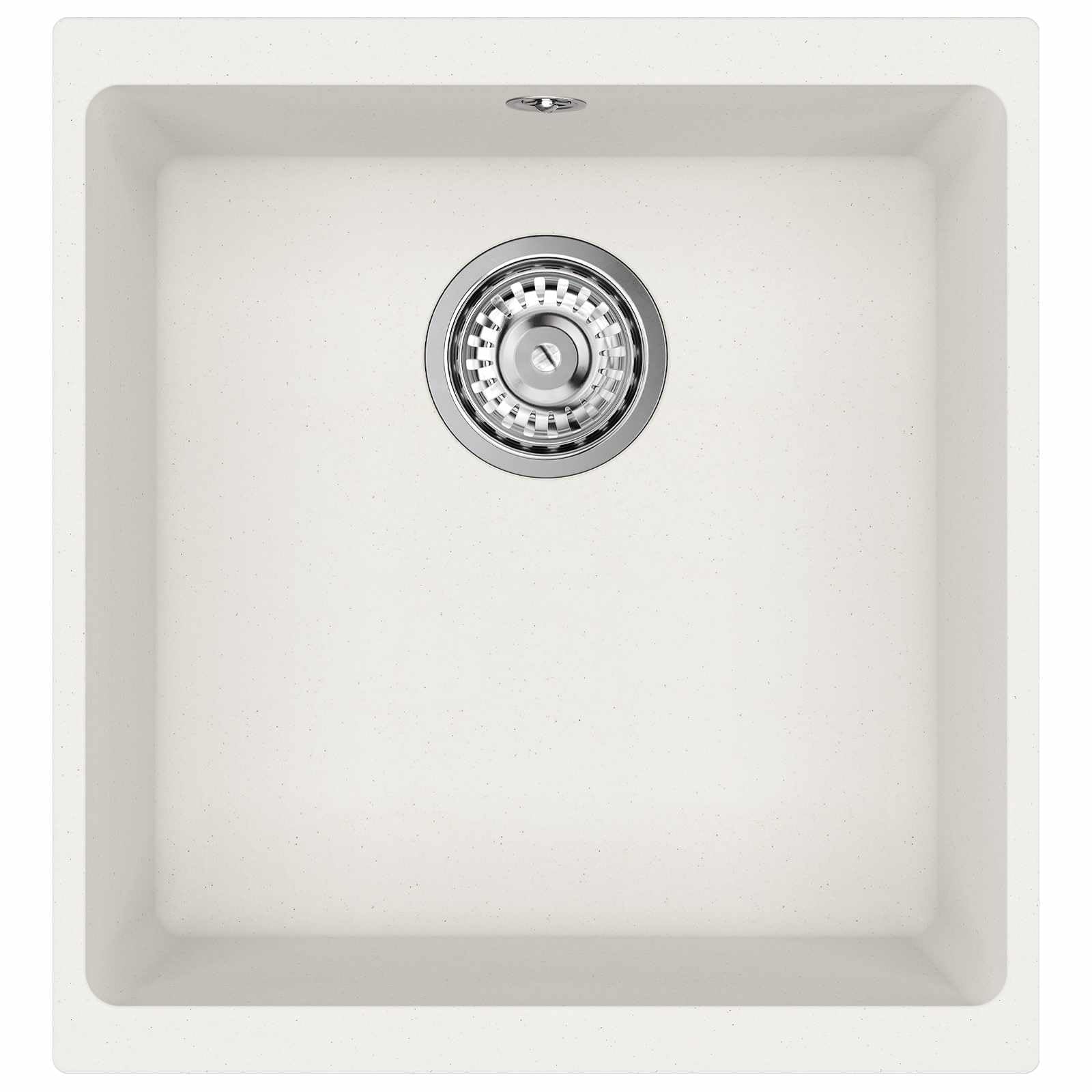 Fregadero de cocina moderno de granito blanco 430 x 460 mm 80% cuarzo 20% resina con escurridor y accesorios de instalación para diseño contemporáneo