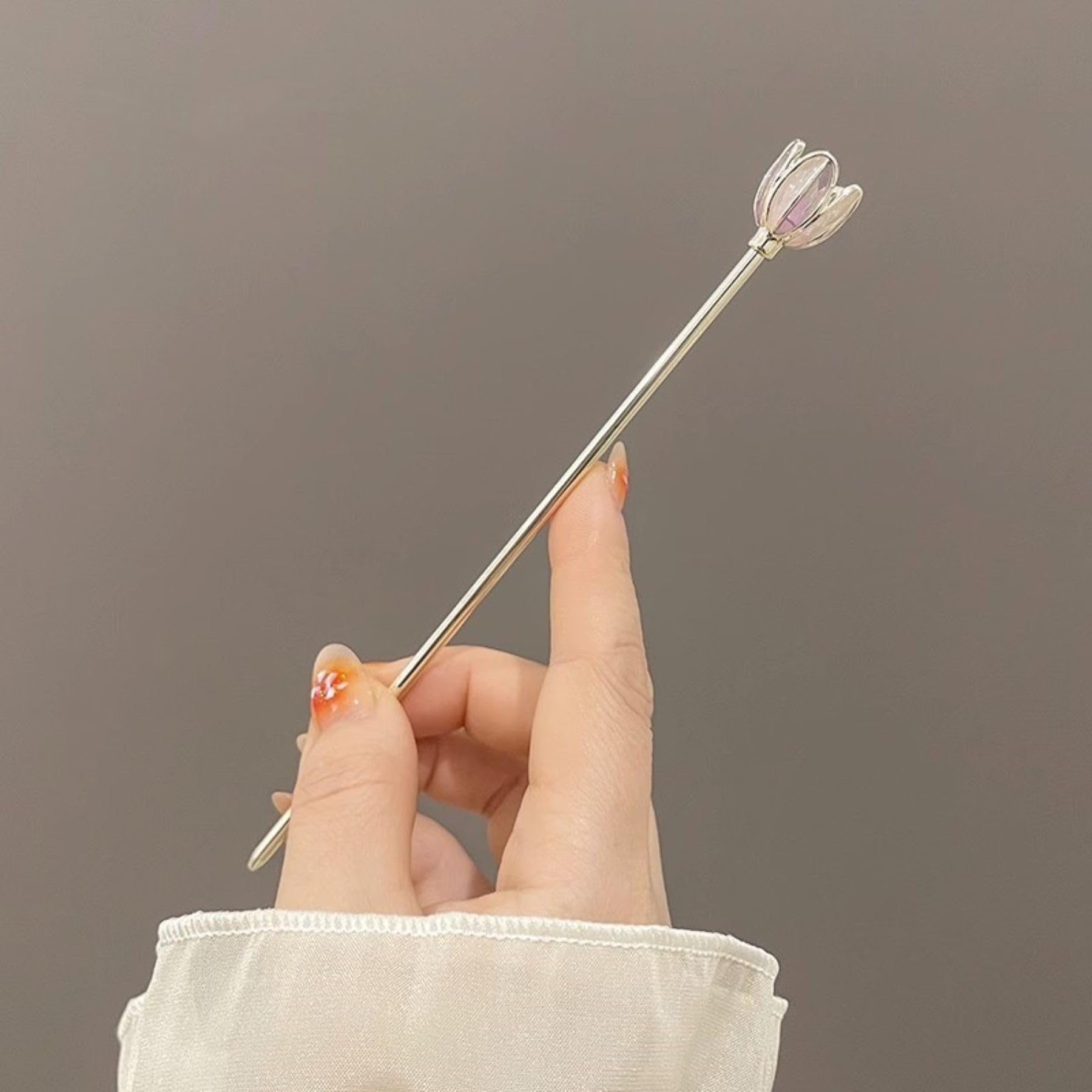 Flower Hair Pins Metal Hair Pin Tulip Flower Hair Stick for Women Girls, 1PCS Color3