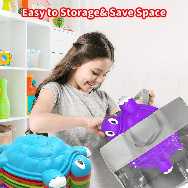 Miniatura 6 de OCHIDO Stepping Stones para niños de 3, 4, 5, 6 y 7 años, 6 piezas de equilibrio de tortuga, habilidades de coordinación, carreras de obstáculos,