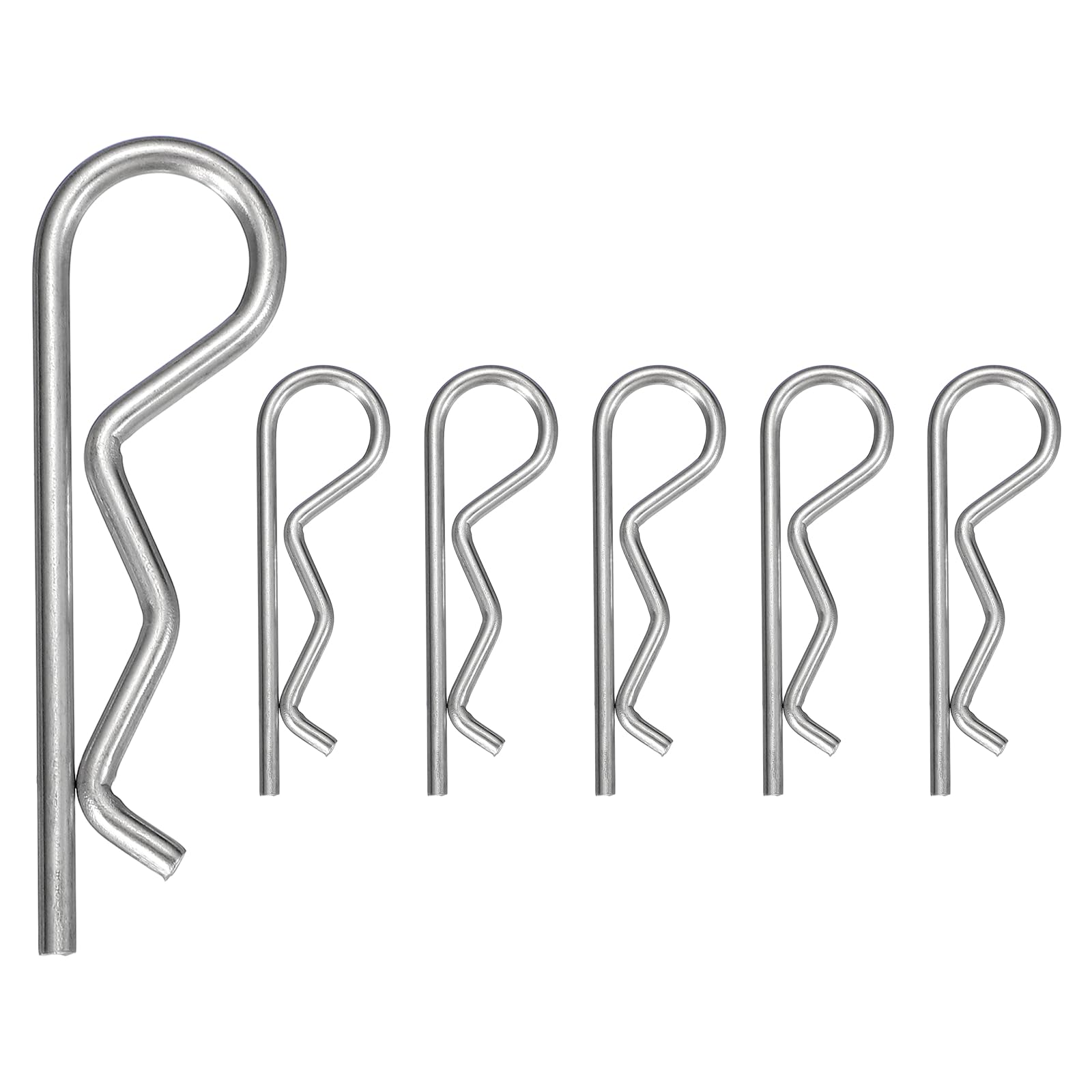 sourcing map 6pcs Cotter Pins (M3 x 65mm) - Heavy Duty R Clips Hitch Pin Clip Hardware Pins 304 Stainless Steel Spring Fasteners, for Trailer/Lawn Mowers/Tractor/Truck