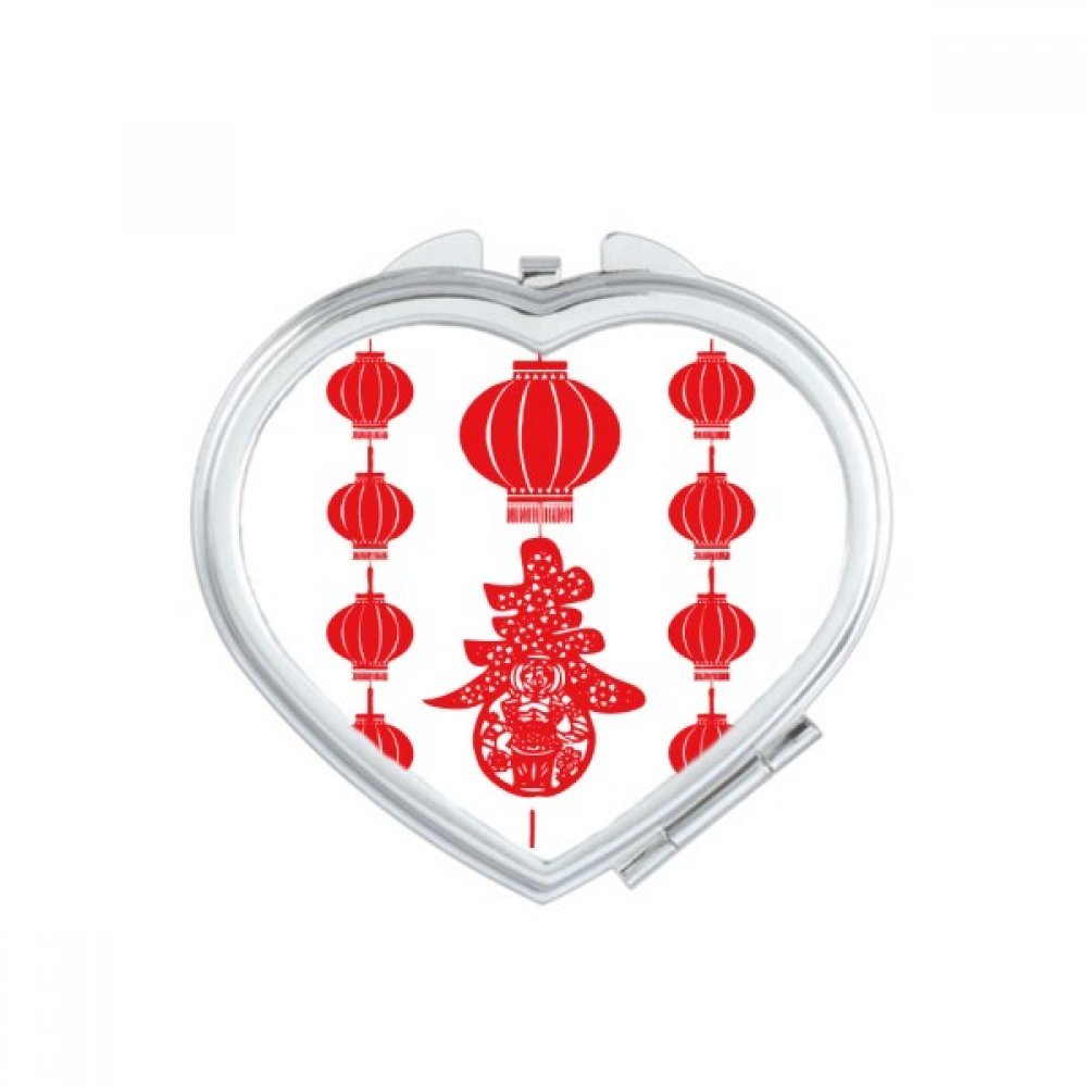 Miroir de poche lanterne chinoise rouge, cadeau mignon et symbolique pour anniversaire et fêtes