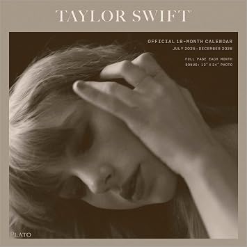 Taylor Swift OFFICIAL | 2026 12 x 24 Inch Hanging 18 Months Monthly Square Wall Calendar | July 2025 - December 2026 | Plastic-Free | Plato | Music Pop Singer Songwriter Celebrity