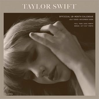 Taylor Swift OFFICIAL | 2026 12 x 24 Inch Hanging 18 Months Monthly Square Wall Calendar | July 2025 - December 2026 | Plastic-Free | Plato | Music Pop Singer Songwriter Celebrity
