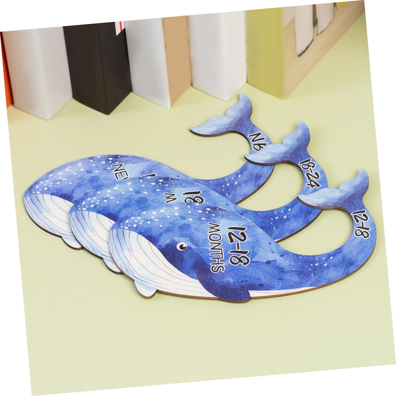 VANZACK 7Pcs Whale Shaped Closet Dividers Durable Clothing Organizers for Newborns to Months Neutral Hanger Dividers for Stress Nursery Organization