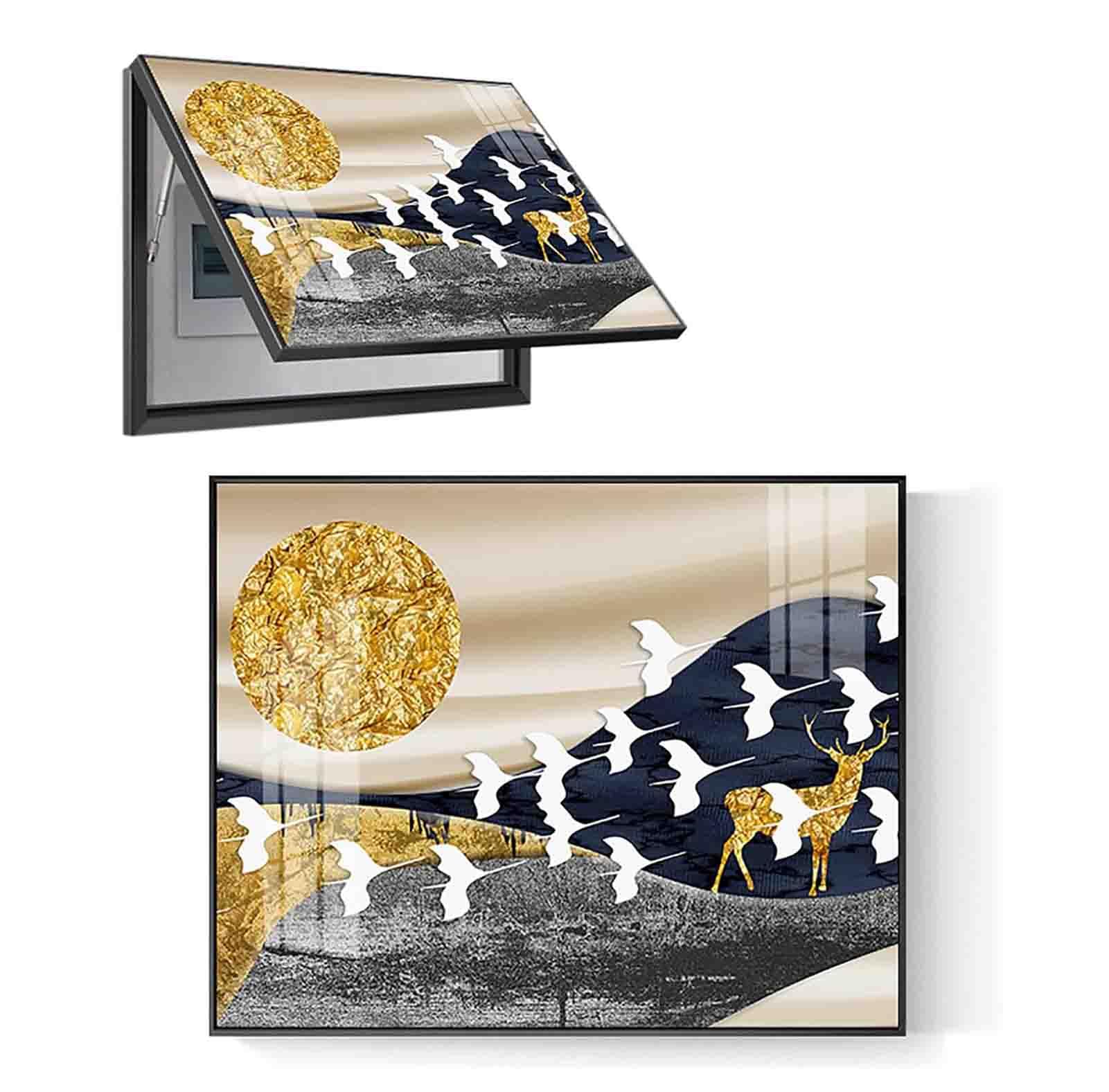 Copertura decorativa per scatola contatore elettrico con supporti idraulici per asta, design moderno per un'estetica migliorata