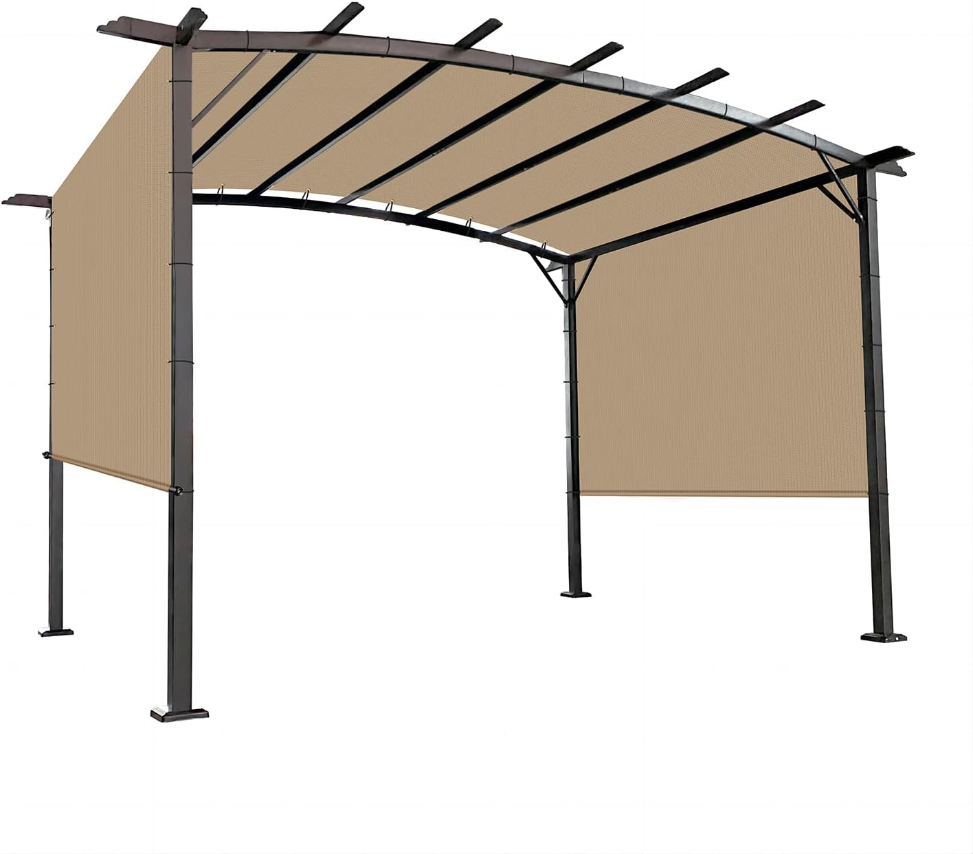 SunnyRoyal Pergola Shade Cover 4' x 15' Replacement Canopy Shade Cover with Weighted Rods & Grommets Outdoor Sun Shade Cloth for Patio Porch Garden (Sand)
