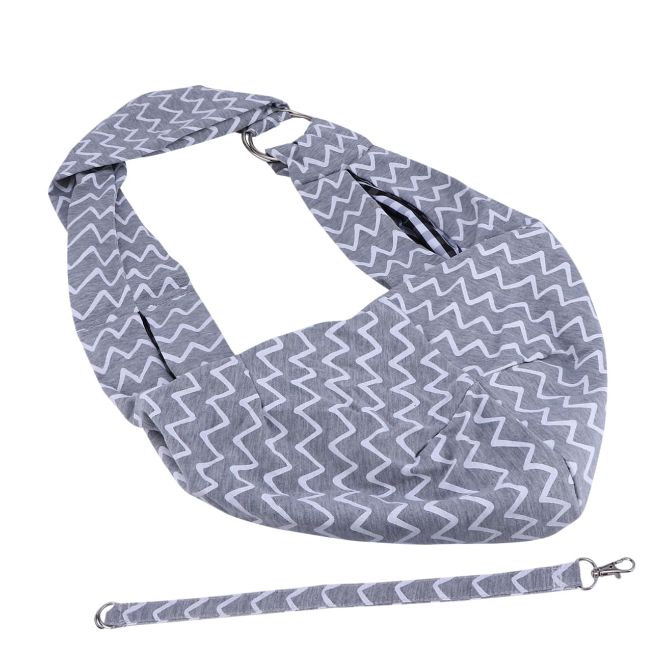 SUPVOX Pet Carrier Bag Soft Pet Carrier Sling Backpack for Dogs Portable Pet Carrier Bag Shoulder Straps Pet Shoulder Bag for Outdoors Travel Hiking (Wave Pattern Light Grey)