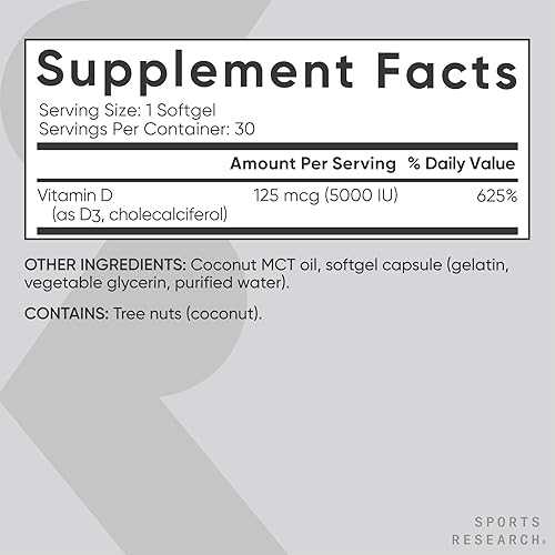 Miniatura 4 de Sports Research Aceite de pescado Omega 3 Burpless Triple Strength 1250mg de Wild Alaska Pollock, vitamina D3 5000 UI con aceite de coco MCT
