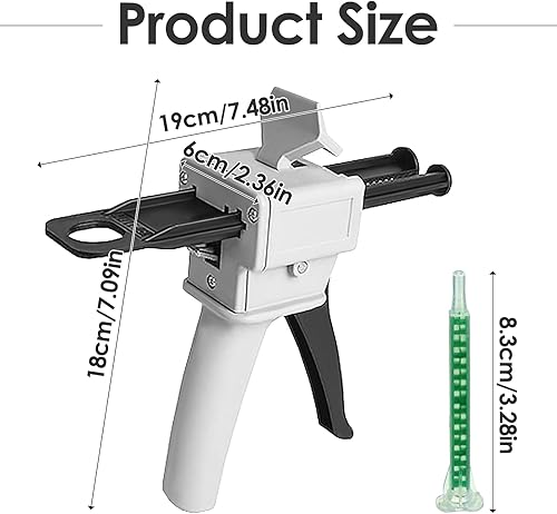 Miniatura 2 de Pistola dispensadora, pistola de pegamento epoxi, pistola dispensadora de mezcla de impresión aplicada a tubo de plástico AB (1.7 fl oz con