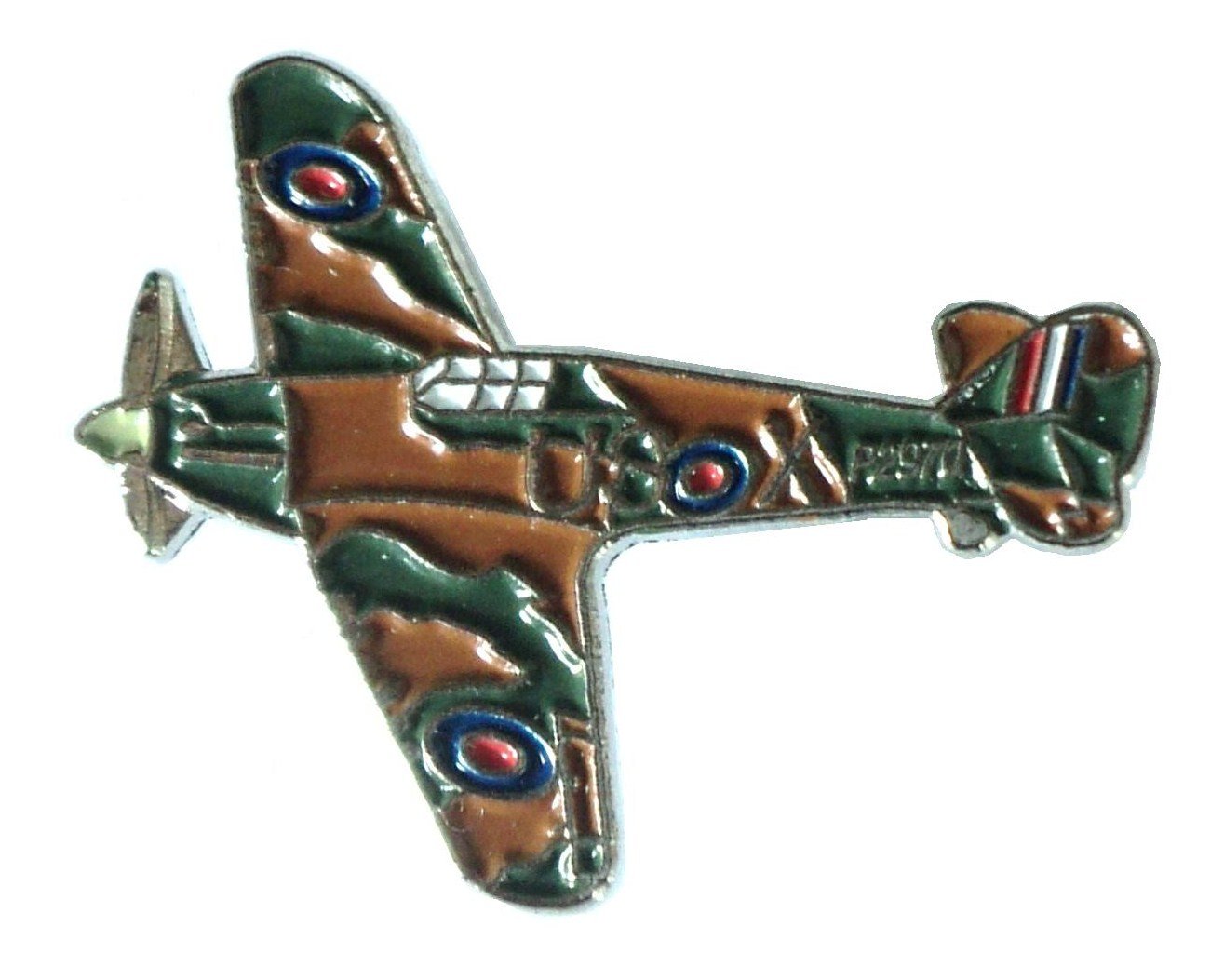 WW2 Hawker Hurricane RAF Military Aircraft Metal Enamel Badge Brooch