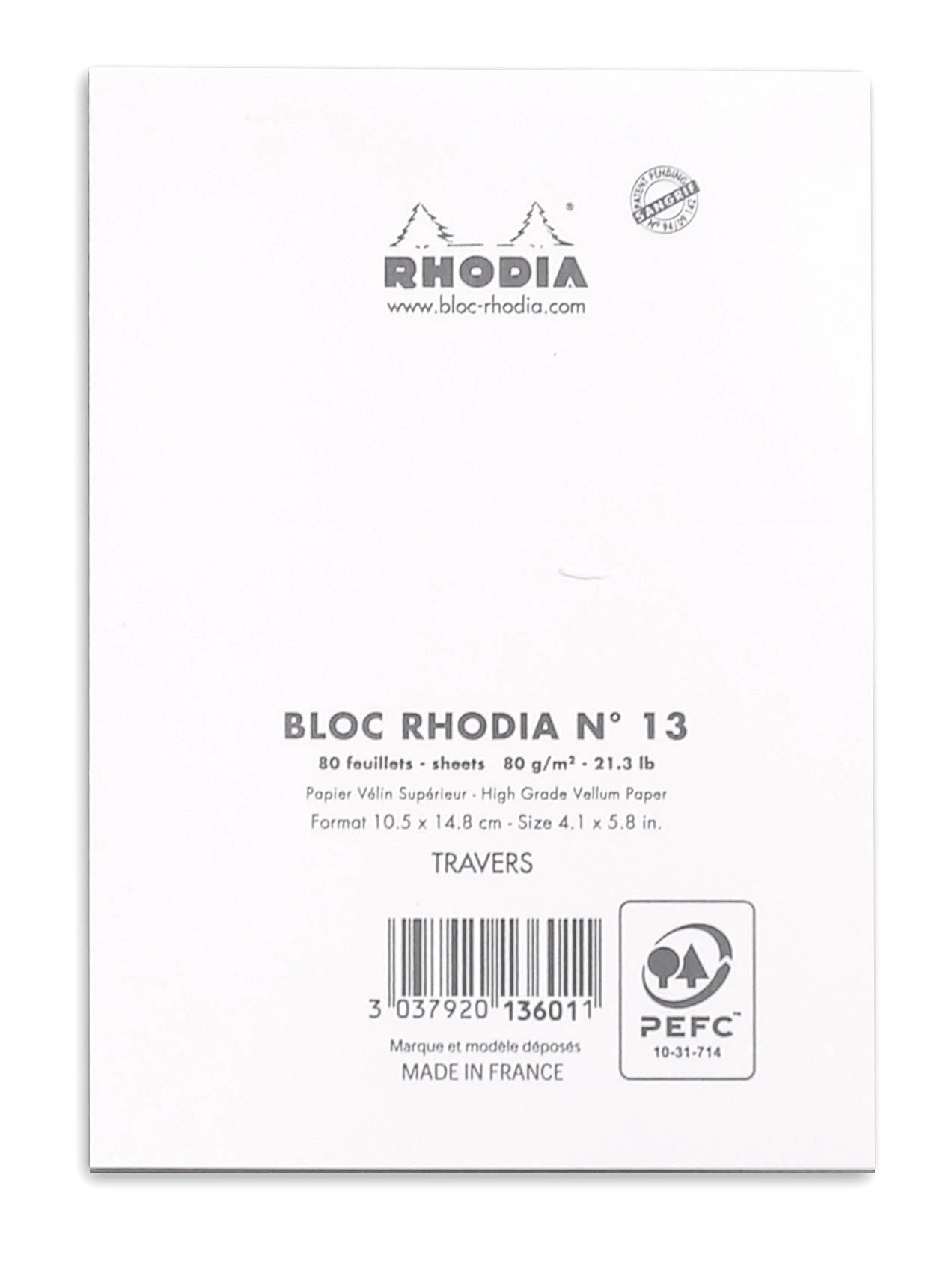 Amazon.com : Rhodia Notepad, No13 A6, Lined - White : Office Products