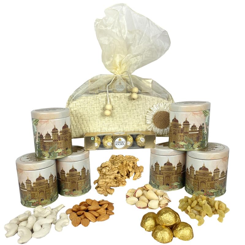 Image of NUTRI MIRACLE Rakhi Dry Fruit Jar - Gift for Brother, Sister, and Family