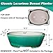 MUZHI 9” Glazed Oval Green Bonsai Planter Pot with Humidity Tray, Classic Neat Ice Crack Long Bonsai Tree Succulent Plant Pot with Saucer