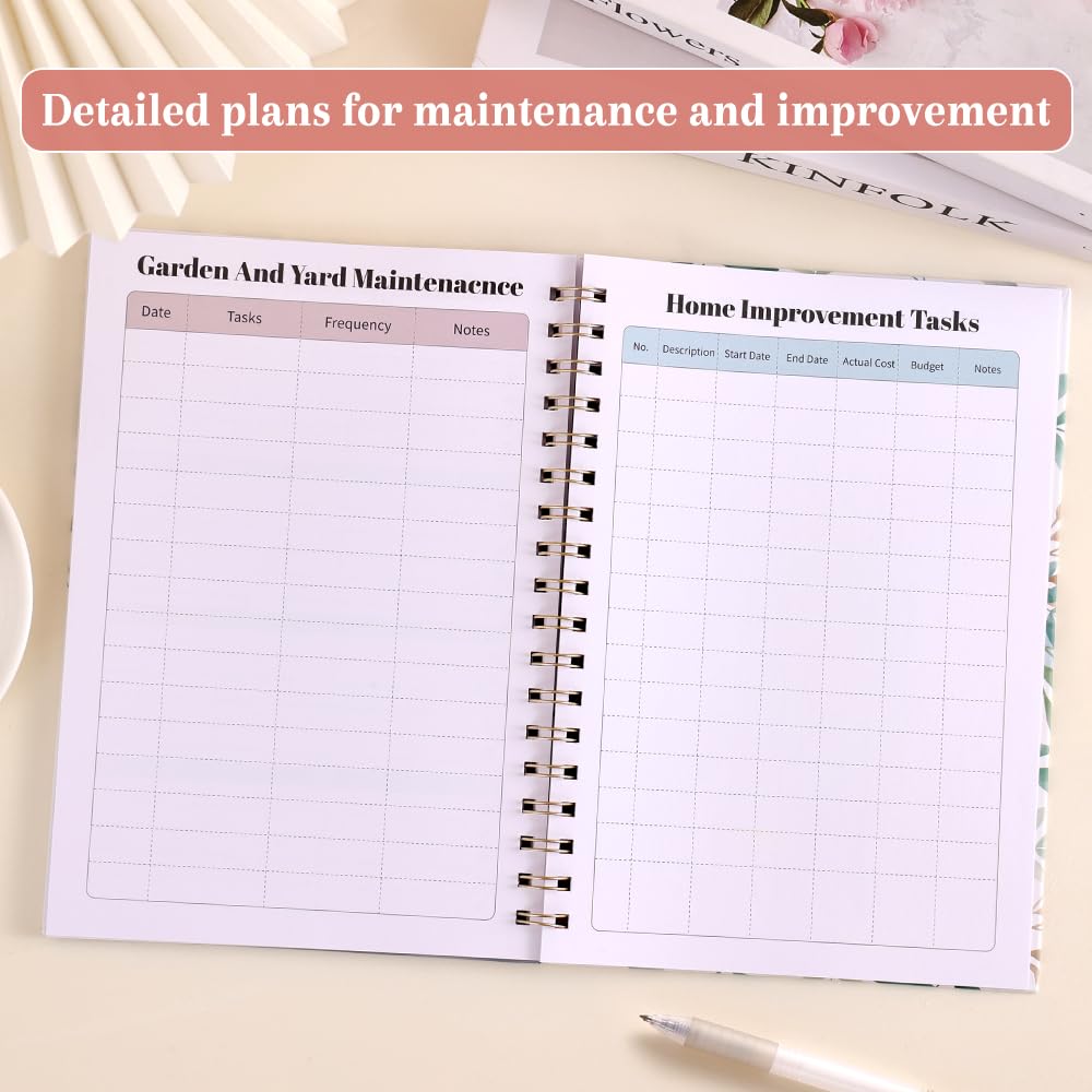 icceemee Undatierter Wochen- und Monatsplaner mit Registerkarten, Hardcover Wochen- und Monatskalender, Tagesplaner mit Registerkarten, Schülerlehrer, Schule, Familienplaner (Weiß, Großformat)