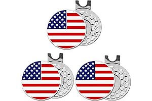 FINGER TEN Golf Hat Clip Ball Marker Set w/Golf Ball Marker & Divot Repair Tool