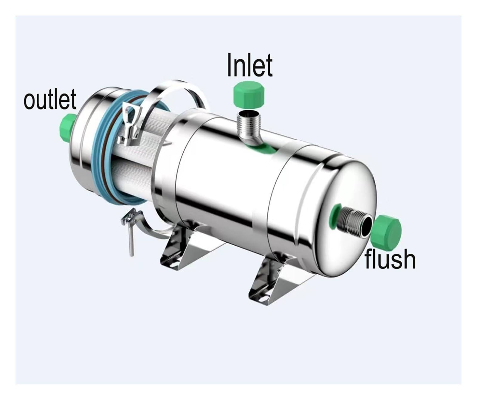sistema de filtro de agua, Filtro PVDF lavable de 1000 l/h con ultrafiltración 0,01 micras/filtro UF agua del grifo/purificador potable (102mm diámetro)