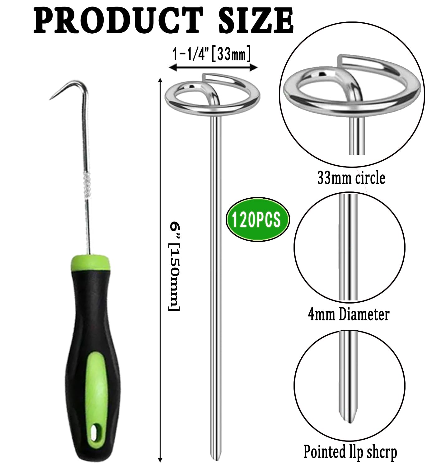 Lot de 30 agrafes paysagères de 15,2 cm pour bâche de protection contre les mauvaises herbes, très résistantes (calibre 11, 30 pièces)