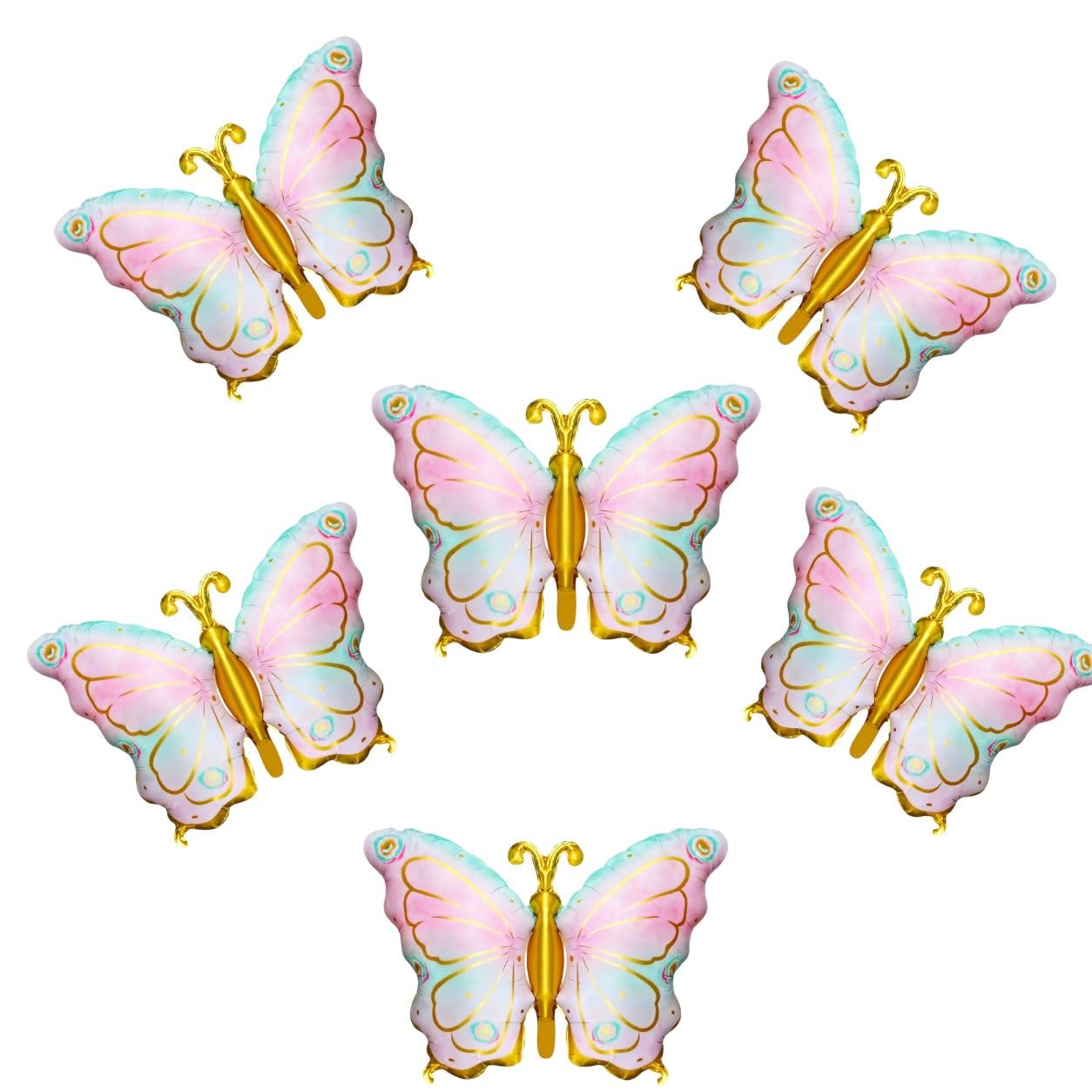 6 Pcs Butterfly Foil Balloons for Birthday Party Decoration Supplies-image-40