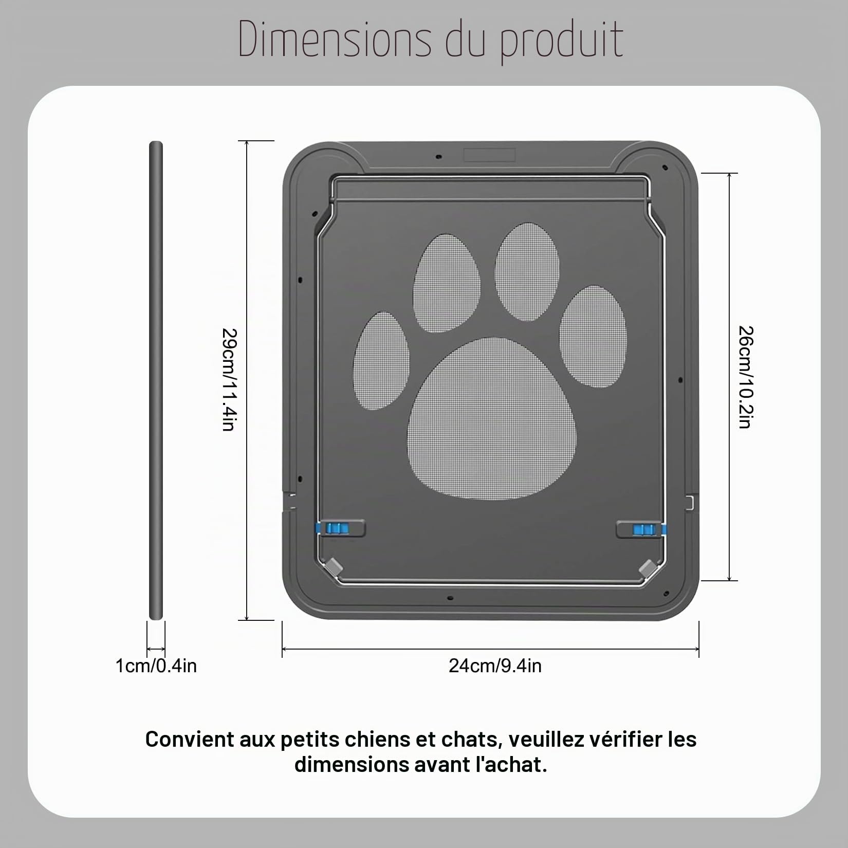 Facile à Installer Chatiere pour Chat (29 cm * 24 cm) Verrouillable Chatière pour Chat pour Animaux Domestiques Moustiquaire avec Fermeture Magnétique pour Petits Chiens et Chats