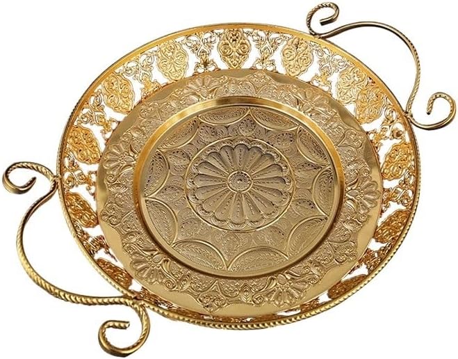 Metal Patterned Tea Table Fruit Platter The Coffee in The Living Room is Decorated with Plate