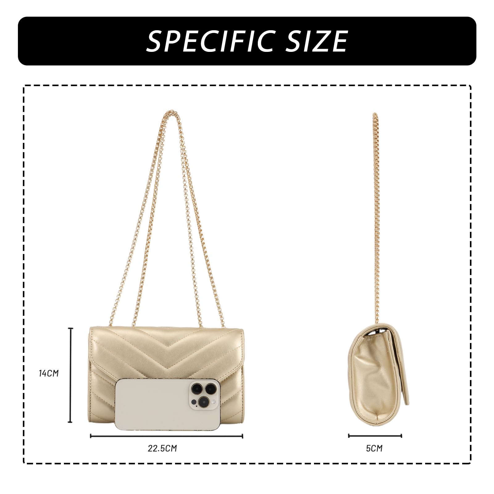 Bolsos de Piel de PU para Mujer Elegante Bolso de Noche de Diseño Monederos de Embrague Bandoleras Acolchadas Pequeñas