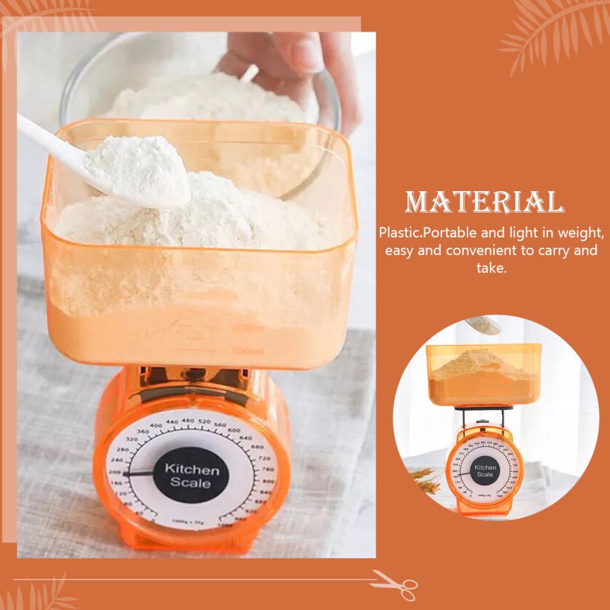 Bilancia da Cucina Meccanica in Plastica Alta Precisione 1kg Bilancia Multiuso per Alimenti per Uso Domestico e Ristoranti Colore Casuale
