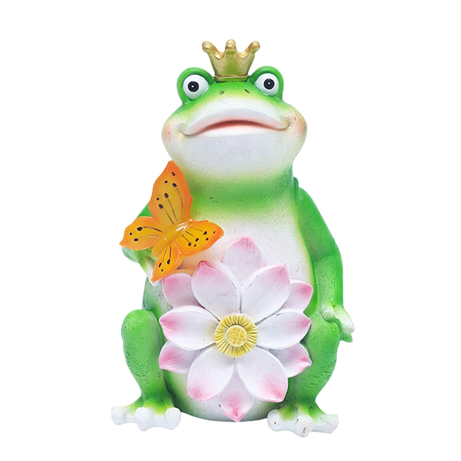 Figurine de Grenouille en résine pour une terrasse de jardin en soirée