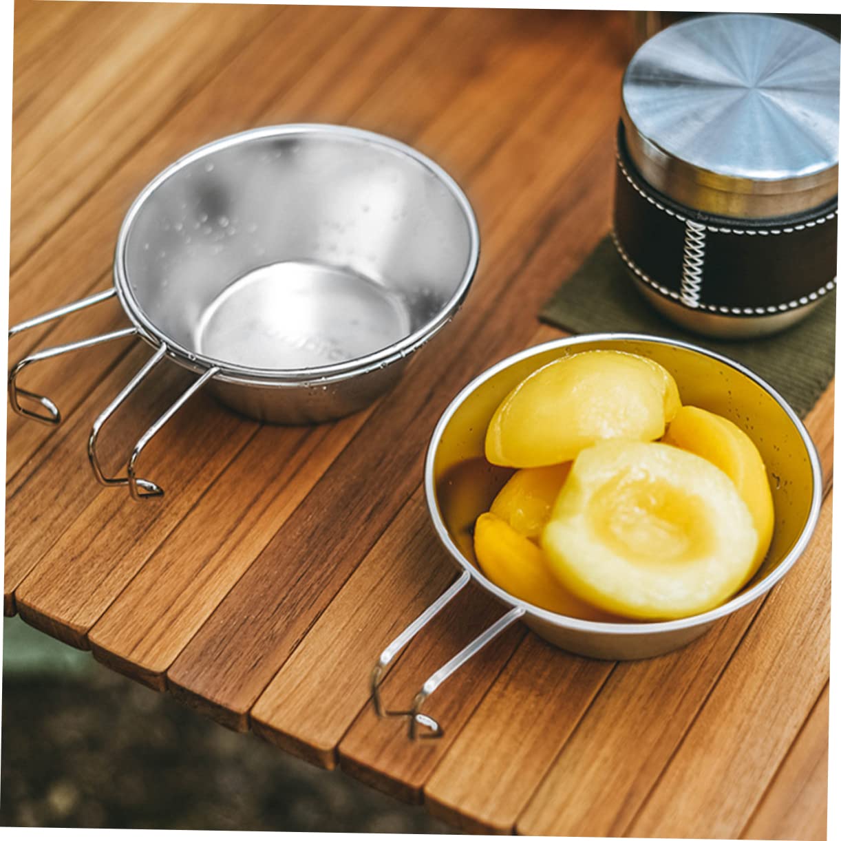 Abaodam Compact Stainless Steel Camping Cookware Bowl Water Cup Wine Cup Picnic Dish Set