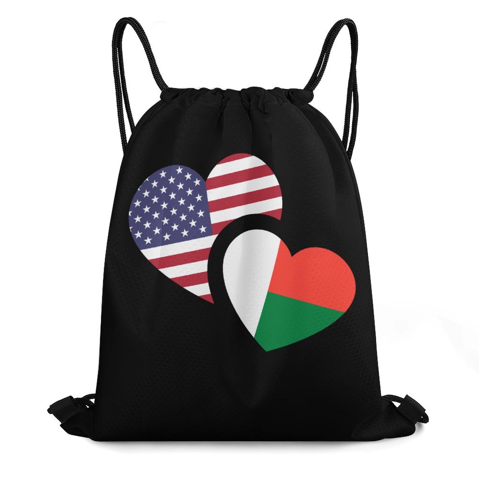 Madagascar US Flag Drawstring Backpack Durable Sport Gym Bags Daypack for Men Women 35 * 42cm