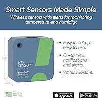 Vista 2 de SensorPush HT.w Sensor inteligente de temperatura y sensor de humedad - Termómetro y higrómetro con monitoreo por aplicación - Monitor