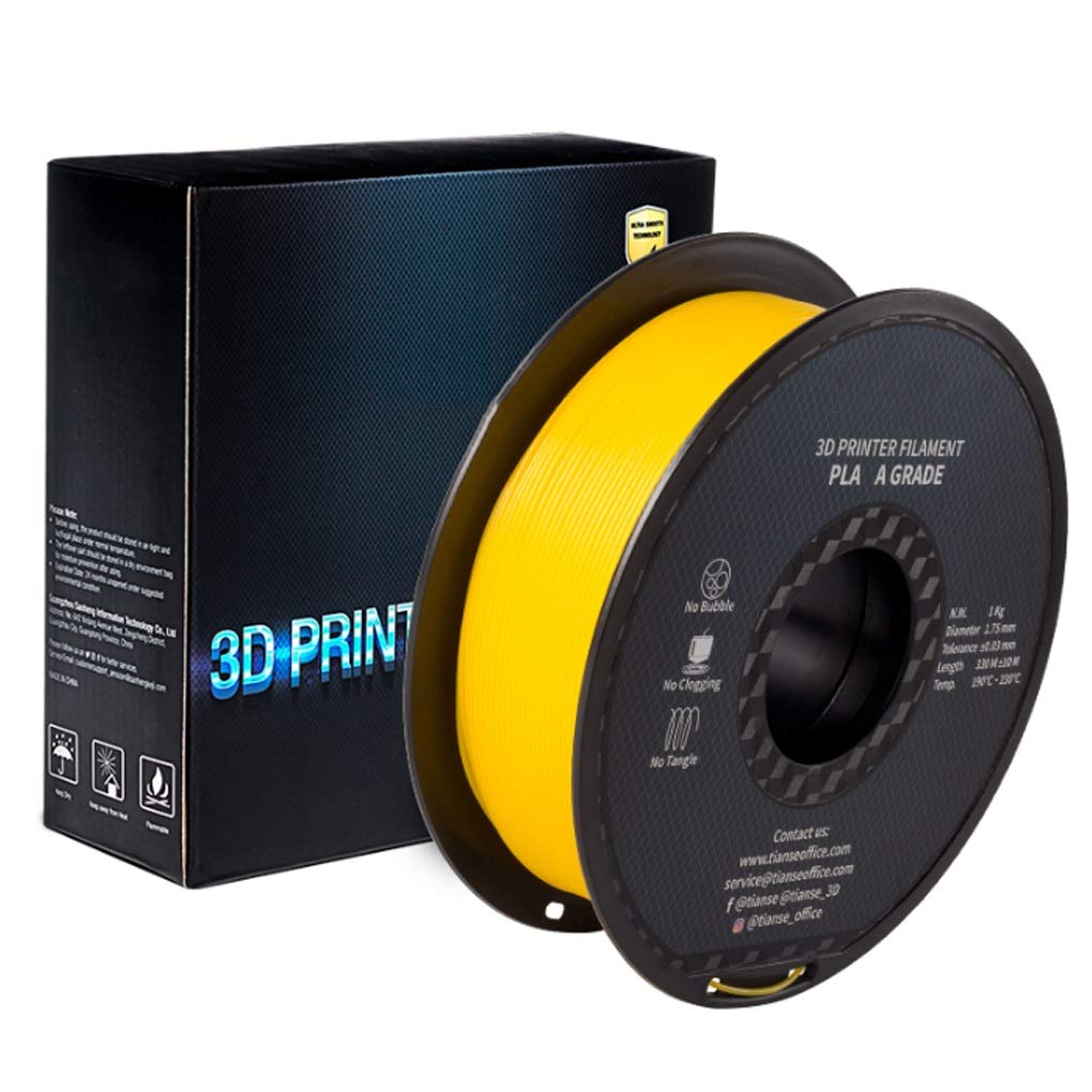 Ulepszony filament do drukowania 3D, żółty 1 kg, filament 1,75 mm, odpowiedni do drukarek 3D i długopisów do drukowania, bez pęcherzyków powietrza / bez wtyczek
