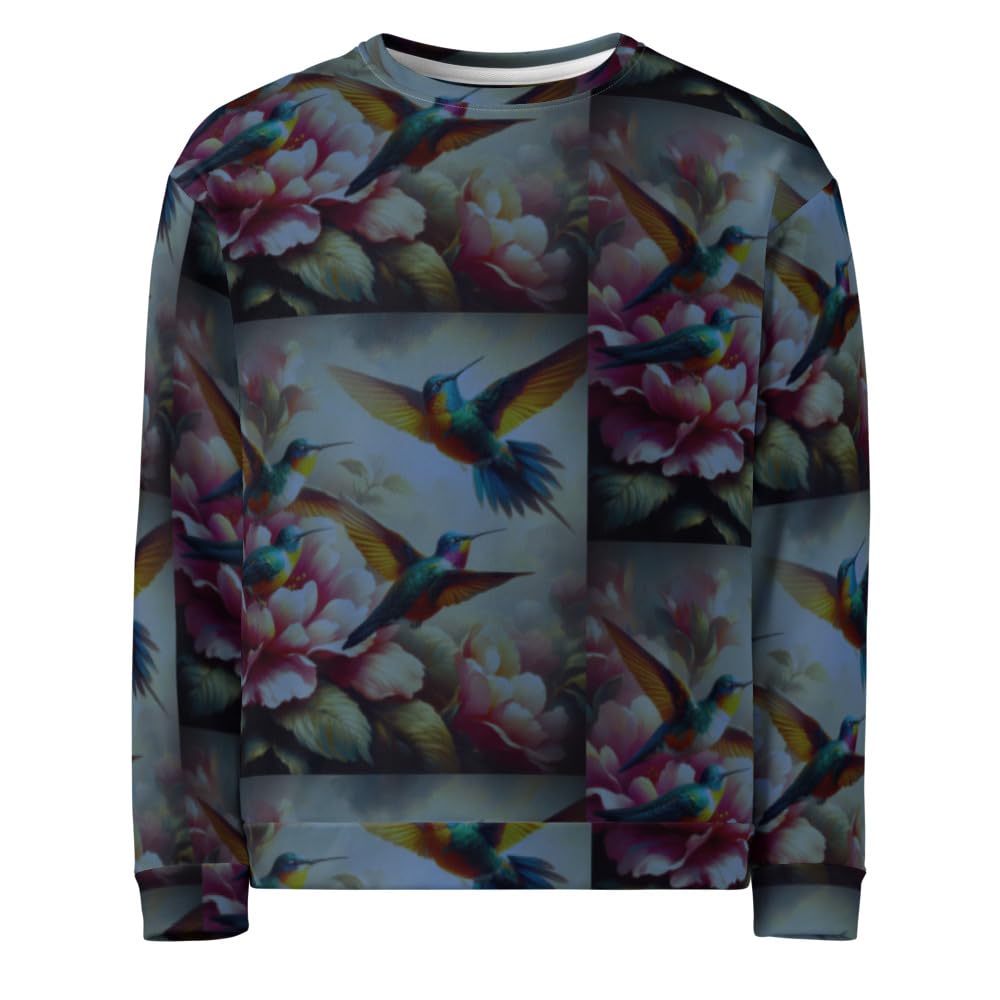 Sweatshirt colibri multicolore deep sweat à capuche imprimé oiseau vêtement unisexe - 5