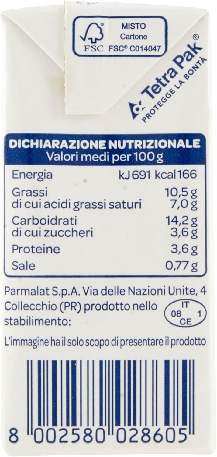 Parmalat Chef Besciamella, Salsa Besciamella Classica, Confezione da 10 x 200 ml, Solo Ingredienti Naturali, + portachiavi italy shop service