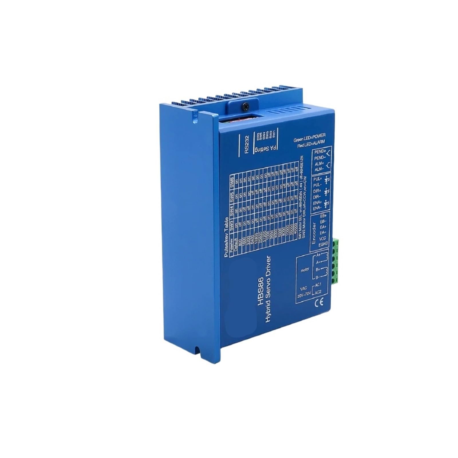 Stepper Motor Driver HBS86 Hybrid Servo Motor Driver AC20-80V or DC30-110V 8.0A 0-200khz Encoder 1000 Lines Suit for Nema34 Close Loop Stepper Motor