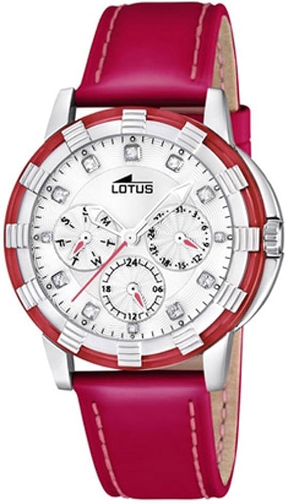 Lotus 15746/3 - Reloj analógico de Cuarzo para Mujer con Correa de Piel, Color Rojo