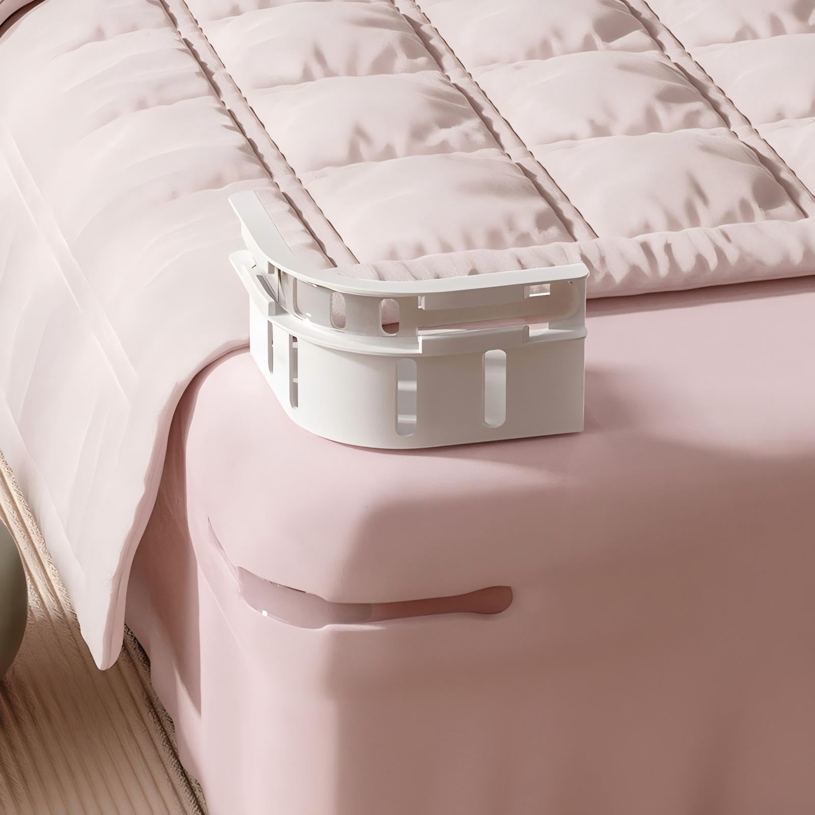 Ferma Lenzuola x Angoli, 8 Pezzi Ferma Angoli Lenzuola, Blocca Lenzuola, Ferma Lenzuola, Bretelle per Lenzuola, Bed Sheet Holder with Lock Strips con fissatore angolare piumone (Grigio)
