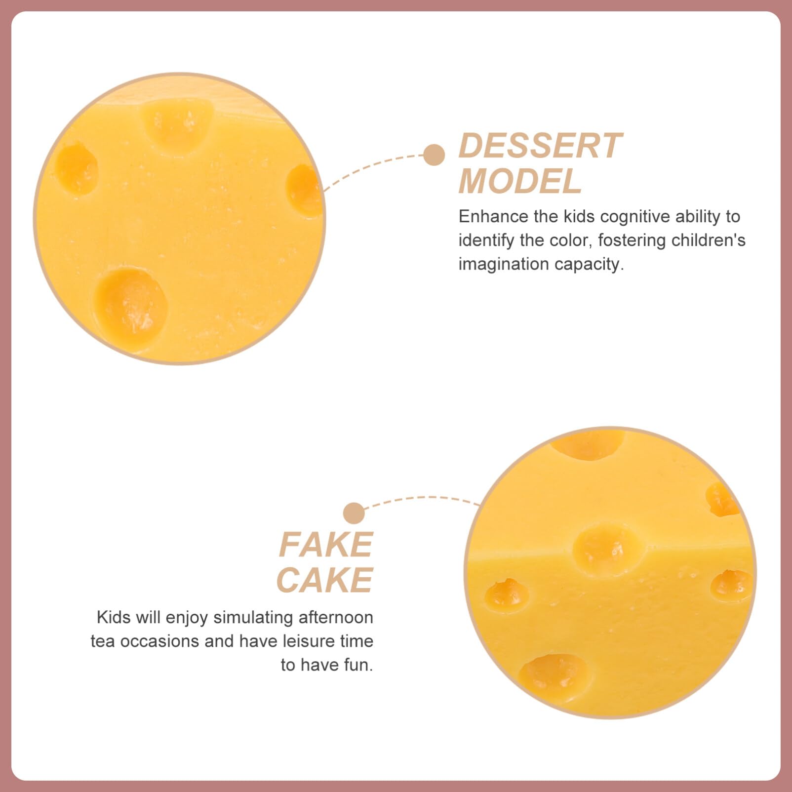 SOLUSTRE Artificial Cheese Simulation Fake Cheese Models Triangle Cheesecake Dessert Lifelike Food Props for House Kitchen Decoration Bakery Sample Display Photography Prop