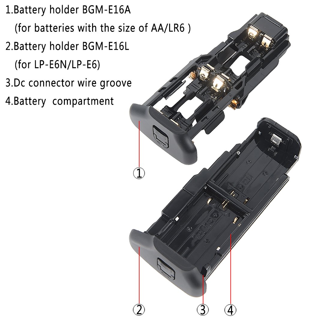 DSTE Multi-Puissance Vertical Batterie Poignée Titulaire Compatible pour Canon EOS 7D Mark II Digital SLR Caméra comme BG-E16 avec 2-Pack LP-E6