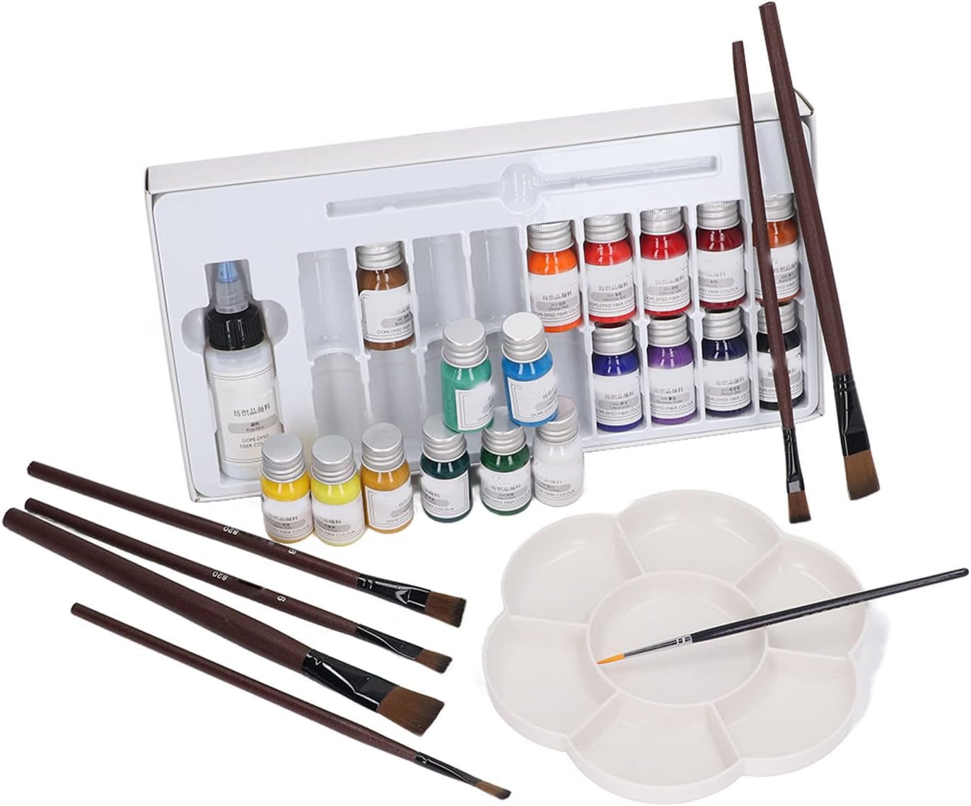 Textile Pigment 18 Vivid Color Water proof Model Coloring Pigment with Brush for Hand Painting Textile PLA ABS