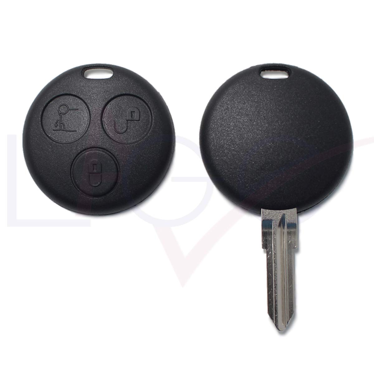 Guscio Ricambio Chiave Auto Con Telecomando 3 Pulsanti Per Smart Fortwo, Passion, Roadster, City, Con Cacciavite E Batteria CR1225 - 3