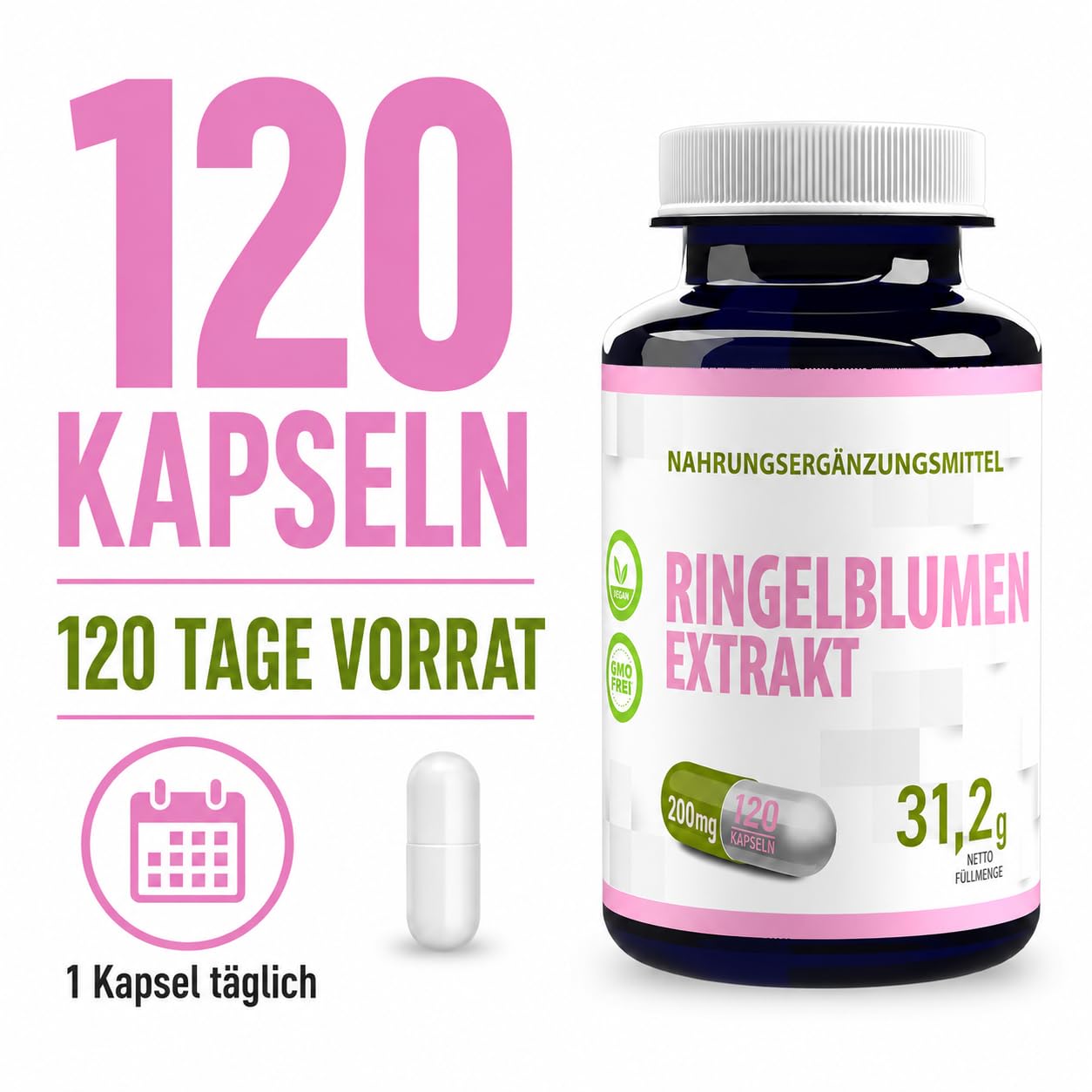 Hepatica Lutein 40 mg & Zeaxanthin 8 mg | aus Ringelblumen-Extrakt | für Augen, Makula & Sehkraft | 120 vegane Kapseln | GMP & Laborgeprüft