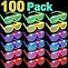 AMENON 100 Pack LED Light Up Glasses Glow in the Dark, Carnival Party Supplies Favors, Glow Party Sunglasses Glasses, Neon/Birthday/St.Patrick's Day/Easter/Party Favors for Adults Kids Glow Toys
