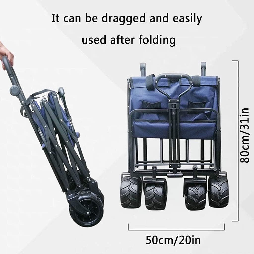 Outdoor Folding Utility Wagon Folding Camping Cart 4 Wheeled Trolley Outdoor Heavy Duty Beach Cart for Garden Fishing Load-Bearing 85kg/187lbs (Color : Style 6) (Style 1)