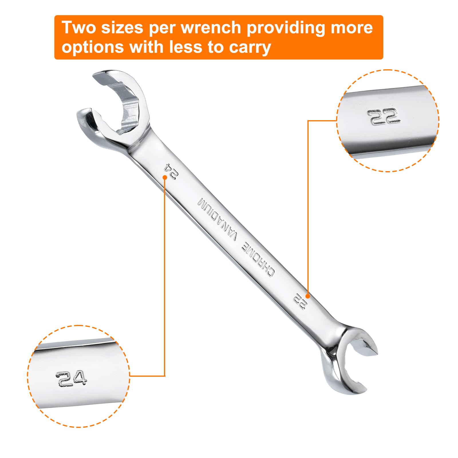 Clé à Écrou Flare Double Sourcingmap 22x24mm - Outil Réparation Auto Moto - Antidérapante