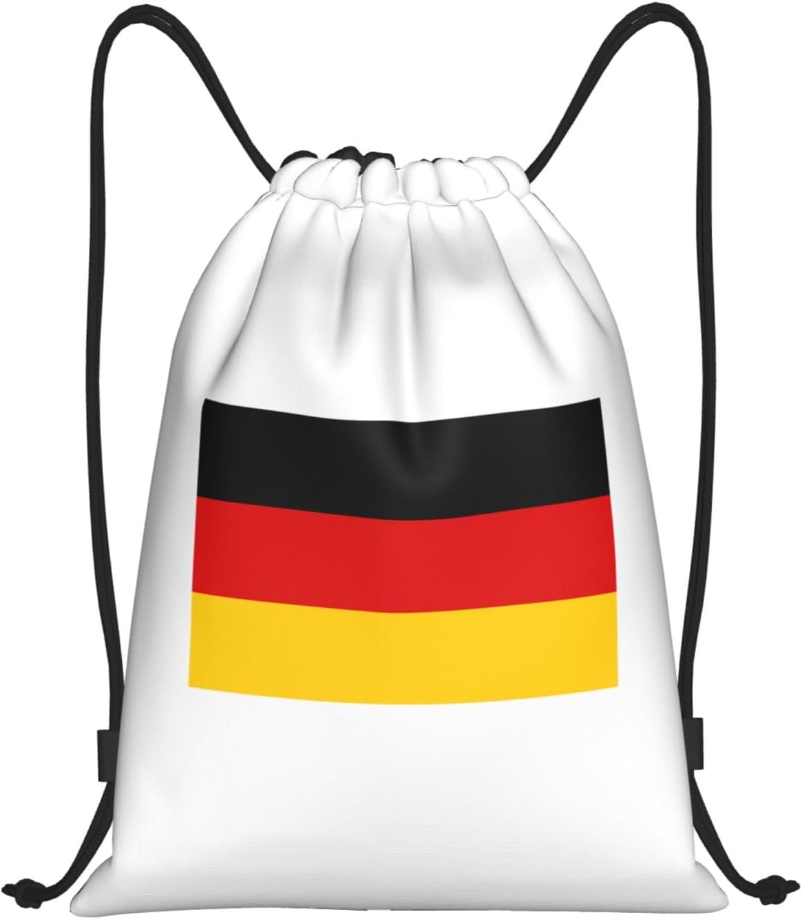 German Flag Print Foldable Drawstring Backpack, Gym Bag For Workout,Travel, Yoga & Daily Use