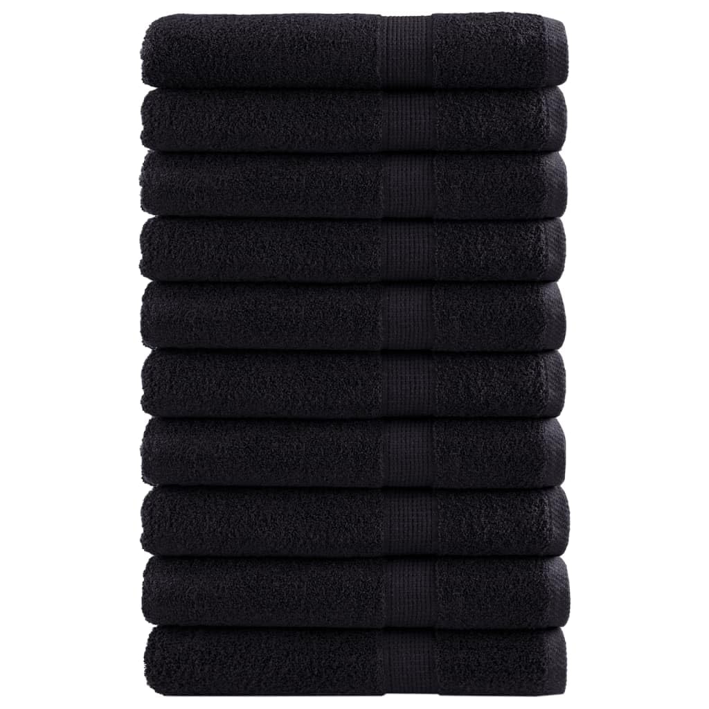 Ręczniki do sauny premium SOLUND Bardzo duże, 80 x 200 cm, 600 g/m², bawełna, bardzo chłonne i szybkoschnące, bardzo miękkie, jakość hotelowa, 10 szt., czarne