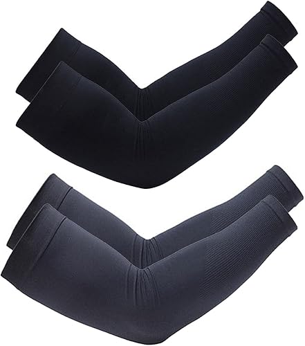2 pares de mangas de protección solar UV para hombres y mujeres al aire libre protector solar cubierta de brazo manga deportiva para conducir golf