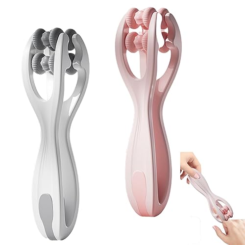 2 Stück Finger Flow, Fingerflow Arthrose, Finger Massagegerät, Handmassagegerät Hand Massage Roller für Gelenkentspannung und Muskelfeuchtigkeit (Grau + Pink)